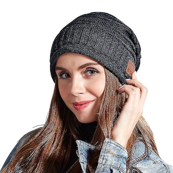 Trådlös Bluetooth-stickad mössa V5.0 Samtal Stereo Musik Mössa