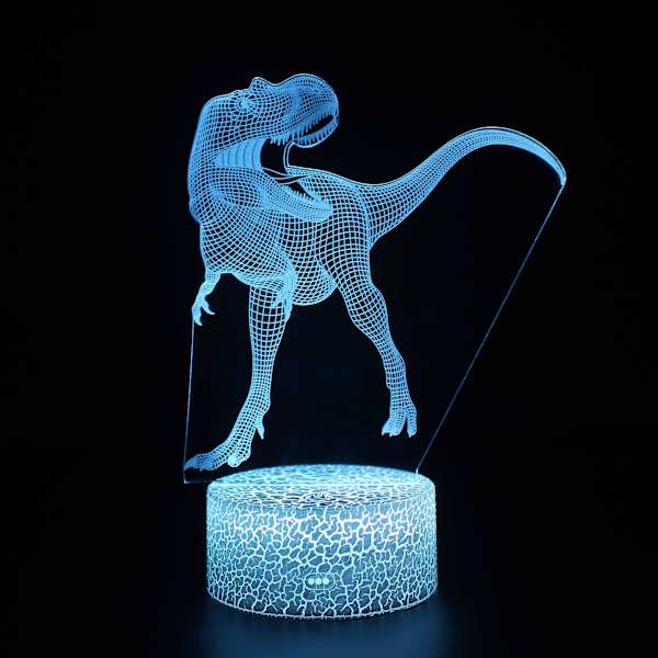 3D Touch-lampa nattljus barn 7 färger med fjärrkontroll - dinosaurie barn gåva