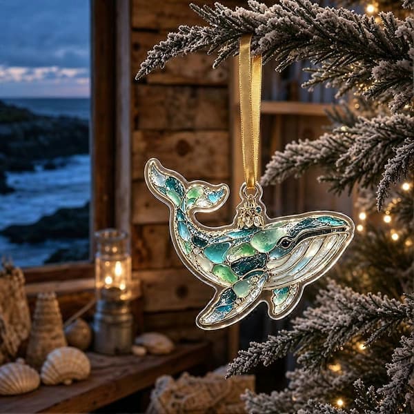 2D Akryl Havsglas Julprydnad Kustnära Maritim Julgransdekoration E 1pcs