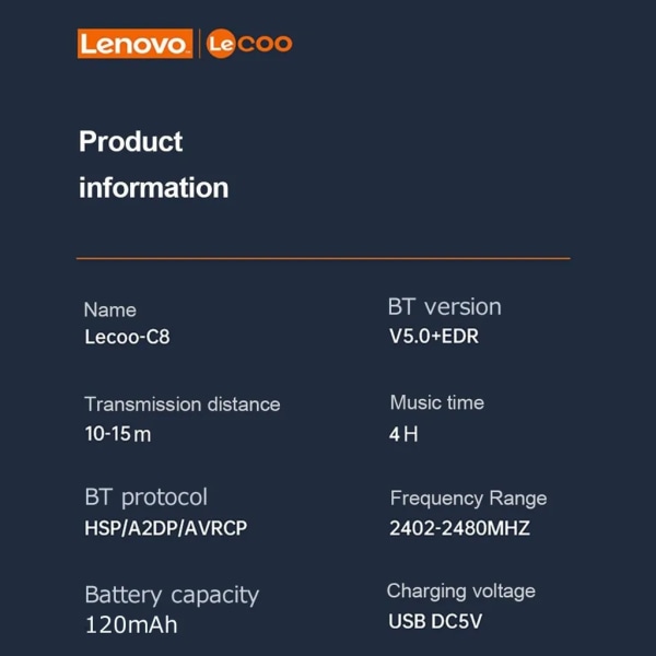 Lenovo Lecoo C8 smart BT hörlurar anti-ultraviolett musikglasögon BT5.0 chip stabil parning bekväm att bära och lätt att använda