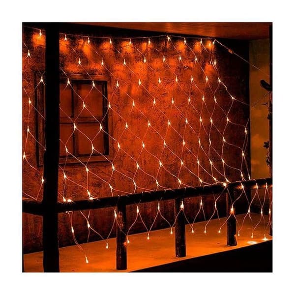 96 LED Rødt Lysnett 1.5x1.5m - til jule- og bryllupsdekorasjoner