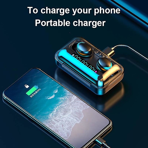 Tws Bluetooth-hörlurar Handfree-samtal Öronsnäckor Trådlösa Stereo-hörlurar Ipx7 Vattentäta Sport Cvc8.0 Brusreducerande Bluetooth-hörlurar Headset Med