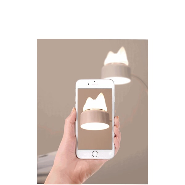 Barne-LED-skrivebordslampe, søt kattenattlys for soverom, mini