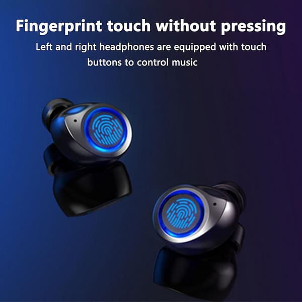 Trådløse ørepropper Bluetooth 5.0 ørepropper med 500mAh ladeetui - svart