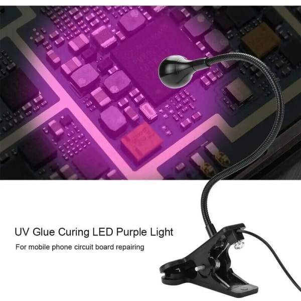 UV-ultraviolettihoito UV-käsittely 3W USB LED-valo USB violetti valolamppuhelmiteline Plug and Play korjausta varten