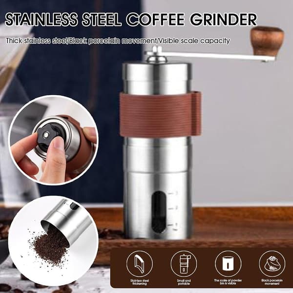 Bärbar handkaffekvarn 304 rostfritt stål kvarn handkvarn