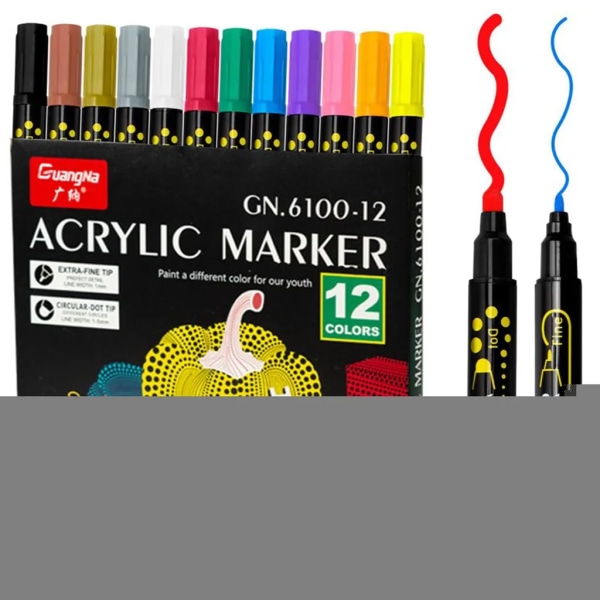 12 färger graffiti dubbeländade pastell akryl pennor oljig markör färg markörer