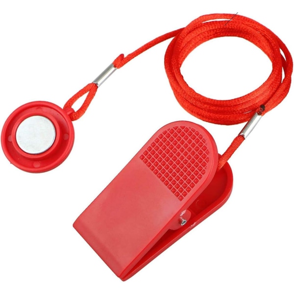 Universal säkerhetsnyckel för löpband, 28 mm magnetiskt säkerhetslås, ersättningssats för basplatta, Weslo, Weider, Epic, Healthrider (röd)