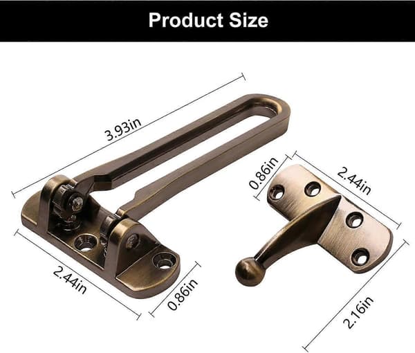 Dörrförstärkningslås Spärrsvinglås för hemmets säkerhet Dörrlås för barn Tjock solid aluminiumlegering (brons)