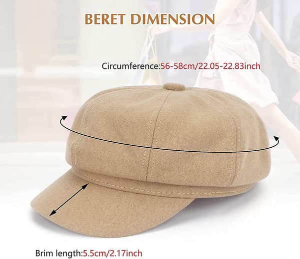 Dame ullskjerm beret, mote avisgutt cap baker, dame hatt cap beret cabbie cap