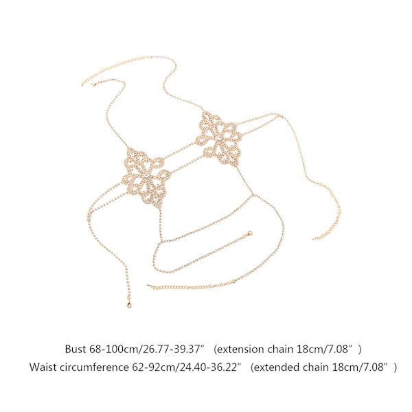 Mote Body Chain Glitrende Nattklubb Body Tilbehør Smykker For Kvinner Jenter（Sølv）