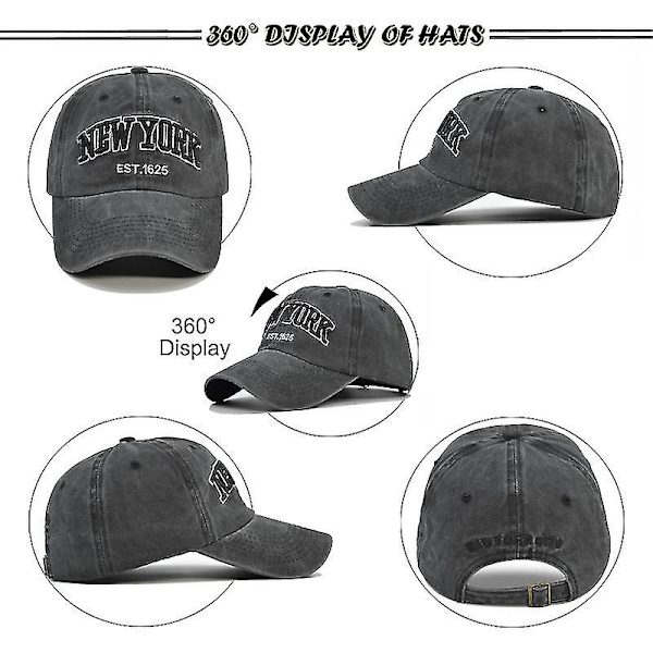 Herre Hat Vasket Bomuldshat Broderet Baseball Cap Hat Kvinder Solhat Peaked Cap Justerbar（Gul）