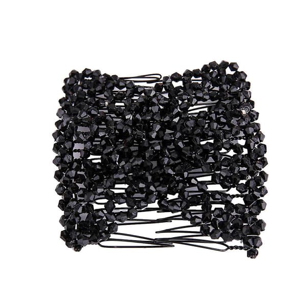 Mote Dame Perler Elastisk Dobbel Hårkam Klemme Stretchy Tilbehør