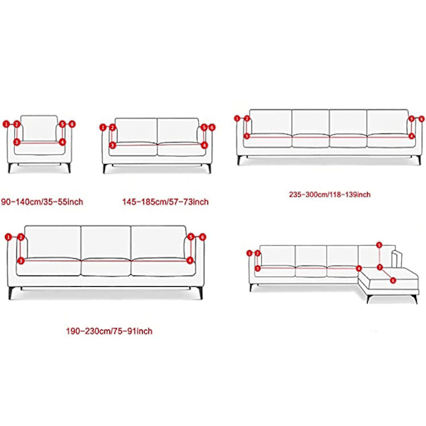 Fargerik mønstret sofaovertrekk Supersterkt elastisk støvtett sofaovertrekk 3 seter