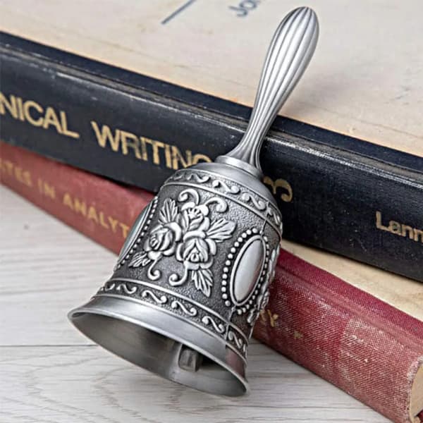 Handklocka klocka handbordsklocka receptionsklocka bordsklocka ringklocka (silver)