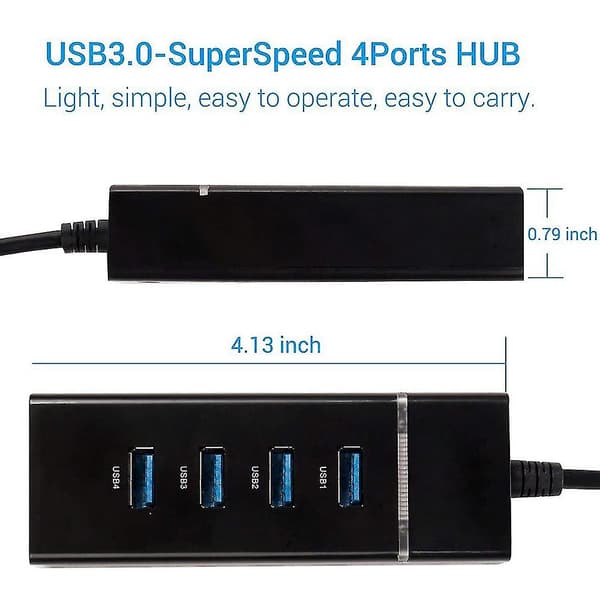 USB-hub, Atolla 4-port USB 3.0-hub med 4 USB 3.0-dataporer, elegant utseende