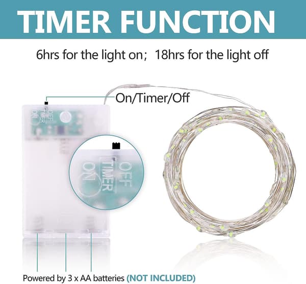4st 3m 30leds Koppartråd Fairy Lights med Timer Vattentät
