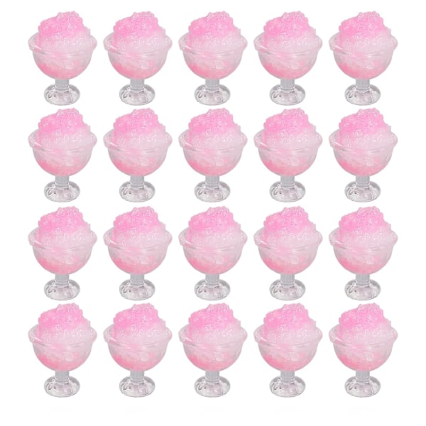 20 st 1:12 Dockhus Smoothie DIY Rolig Simulerad Miniatyr Smoothie Dockhus Dekorationstillbehör Rosa