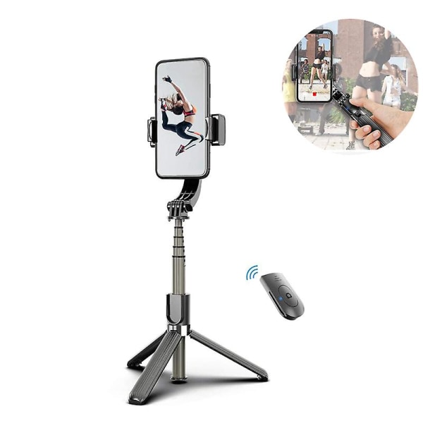 3 i 1 Telefon Gimbal Stabilisator Selfie Stick Stativ 86 Cm 5-delad Med Fjärrutlösning Telefonklämma Smart Rotation Kompatibel Med Iphone Samsung Huawei S