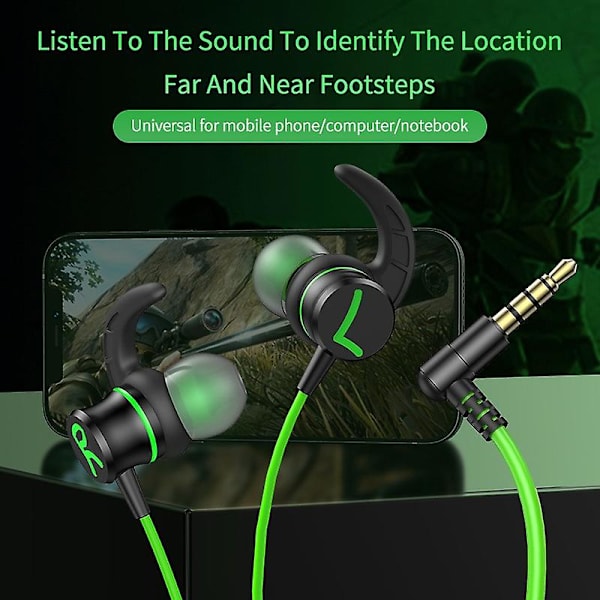 Headset-hörlurar med kabel, armbågshörlurar, spelhörlurar, spelhörlurar i örat, subwoofer, lyssnande ljuddiskriminering, K-låt-hörlurar