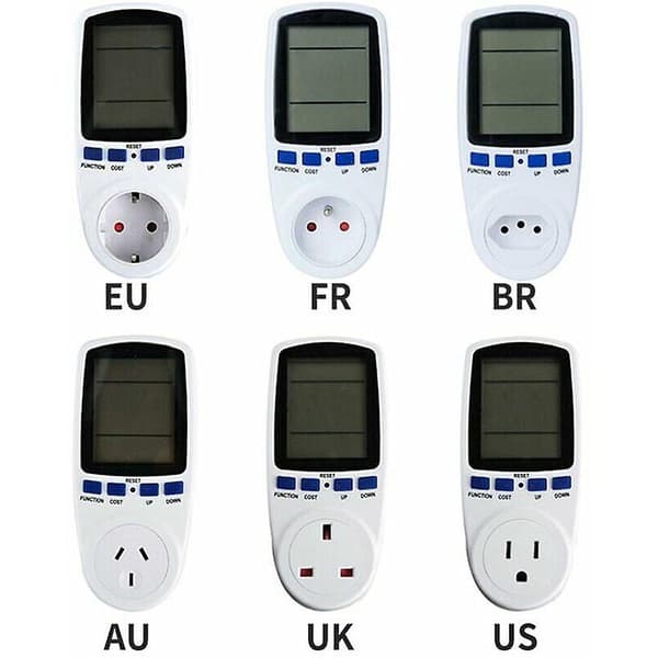 MSBD Digital LCD Energimåler Wattmeter Strømovervåkingsenhet Elektrisitet Kwh Strømmålingsanalysator