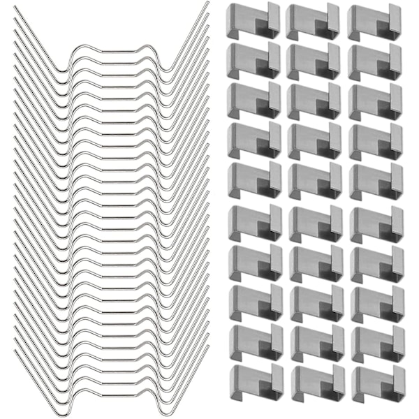 Greenhouse Clip Glazing Glass Clips for Greenhouse Glazing Stainless Steel Fixing Clips Repair Kit Accessories Bracket (50 W and 50 Z)