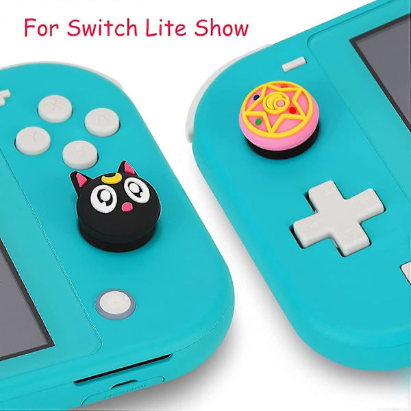 Söta tumgrepp för Nintendo Switch/Lite, Magic Moon Joy-Stick-knappskydd 3D Analog Ergonomisk mössa för NS-kontroll Joy-Cons (Luna