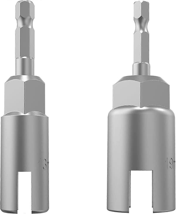 2-pack (13mm, 19mm) 1/4\" Hexskaft Mutterdragare, Kraftvingmutterdragare Set, Bitsockethuvudnycklar Verktygssats, Spårvingmuttrar, Borrbitar för Panelmuttrar sc