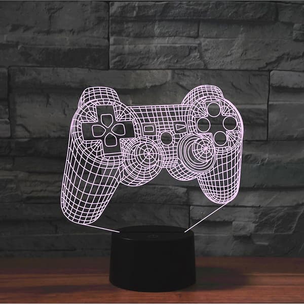 Videospelskontroll Lampa Nattljus 3d Illusion Game On