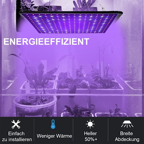Växtlampa 256 LED, Full Spectrum Växtljus för Inomhusväxter, Fröodling