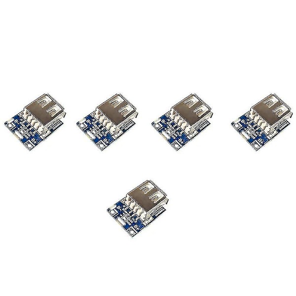 Uusi tuote, 5 kpl 5v Boost Step Up -virtalähdemoduuli Litium Lipo -akun latauksen suojauslevy DIY -laturille 1