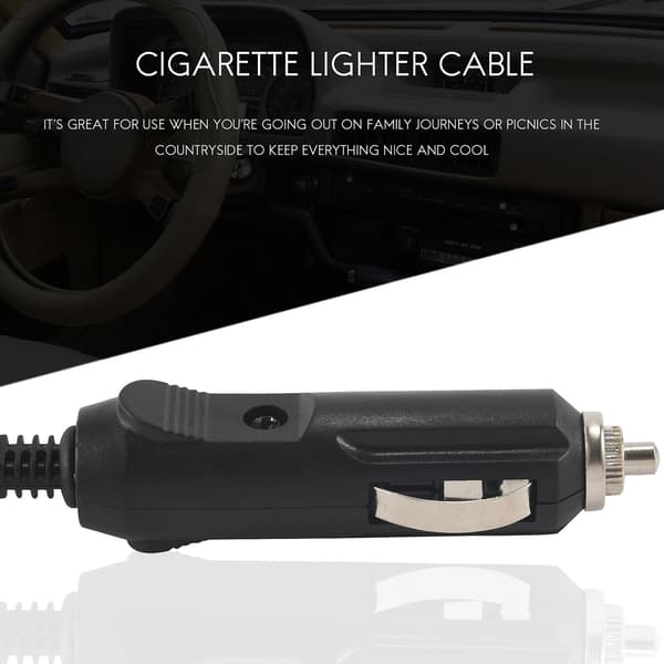 2m 12V Bilkøleskabskøleboks Lighter 2-bens opladerkabel（Sort）