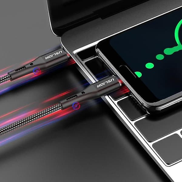 1m 2m 3m 60w Usb C Typ-c Snabbladdningskabel Laddningsdatakabel Dubbel Typ-c-1m Röd