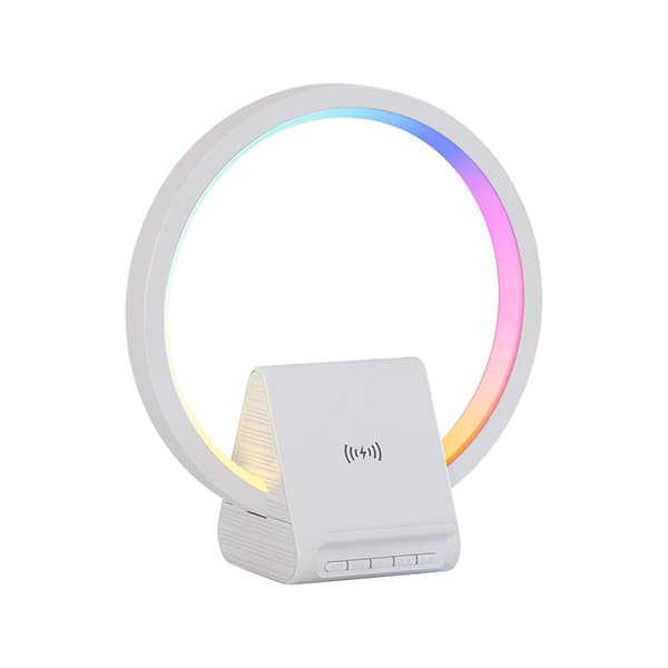 Trådløs Bluetooth-høyttaler, lys, trådløs lademusikkbordlampe, multifunksjonelt intelligent lydsystem
