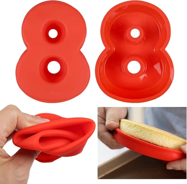Kakaform Silikon Siffror Stor Siffra Bakform 20 x 25 cm röd-8
