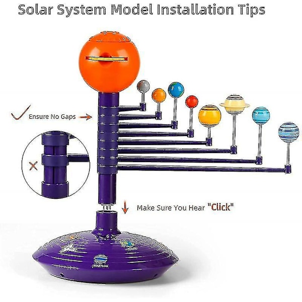 Solsystem för barn, talande astronomi solsystem modell kit, planetarium projektor stam leksaker med 8 planeter, rymdleksaker för 3 4 5+ år gamla pojkar