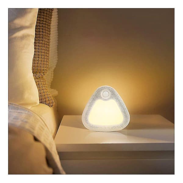 LED-nattlampa med rörelsesensor och skymningssensor, triangulär garderobsbelysning för barnrum, sovrum, hall, toalett (2-pack)