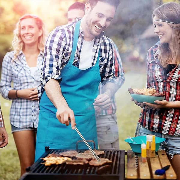 Rustfrit grilltang i rustfrit stål, skridsikker bøfklemme til hjemmet (28 cm, guld)