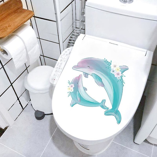 Dww-Dream Whale Toilet Lid Sticker, Home Decor Wall Sticker