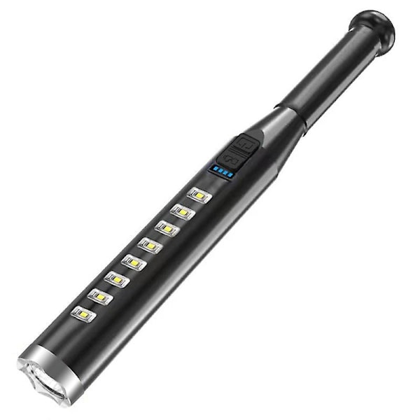 USB-laddningsbar stark ficklampa vattentät patrullficklampa för inomhus- och utomhusnödläge