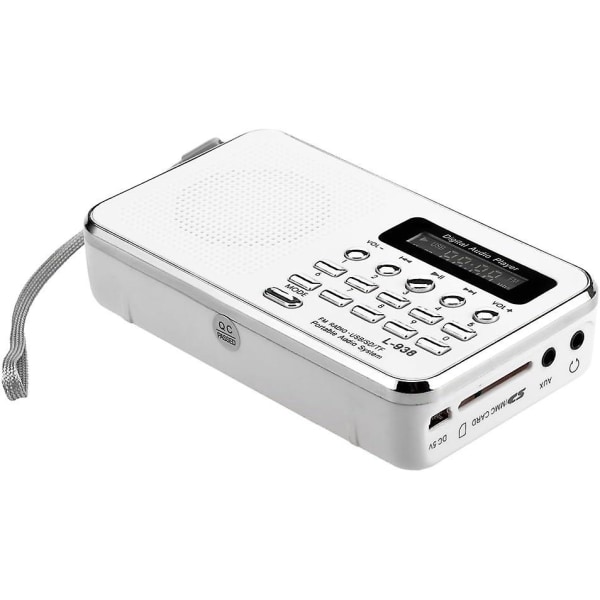 Mini FM-radio Digital bärbar 3w stereohögtalare Mp3-ljudspelare High Fidelity-ljudkvalitet med 1,5 tums skärmstöd USB -enhet Tf Sd Mmc C