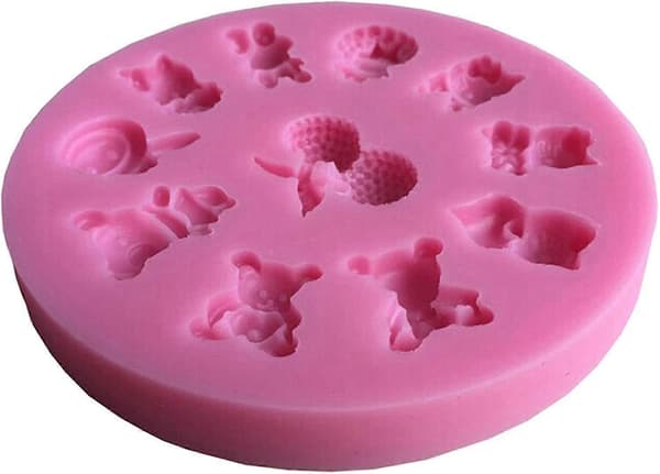 Djurfotformade Fondantformar Silikonformar för Kakdekoration, Rosa