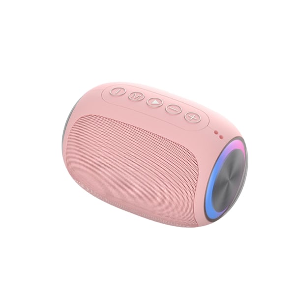 Bluetooth-højttaler med subwoofer og farverig LED-lysning (Pink)