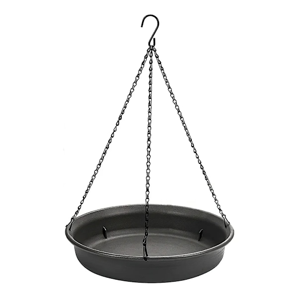 Hängande fågelbad, 30 * 30 * 5,8 cm, upphängning med metallkedja, lätt att rengöra, fågelvårdsprodukter för utomhusbruk