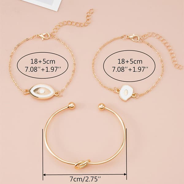 Trendy Demon Eye Shaped Armbånd for Kvinner Justerbar Kjede Håndledd Tilbehør（Sølv）