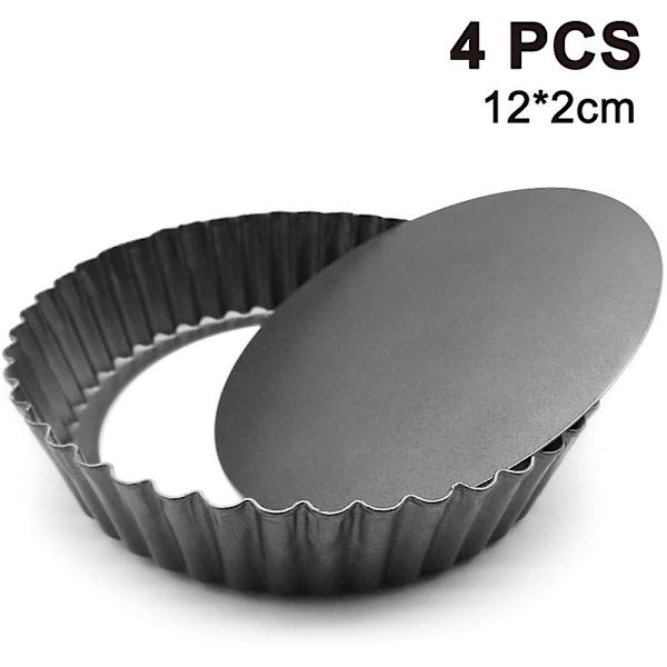 4 stk. Mini-forme til tærter, mini-cupcakes, kager og budding - bageforme (12 cm * 2 cm)