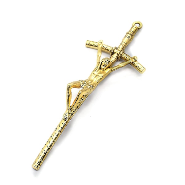 Krucifix Hänge Vintage Kristet Katolskt Hänge Födelsedagsfest Religiöst SXQ (Guld)