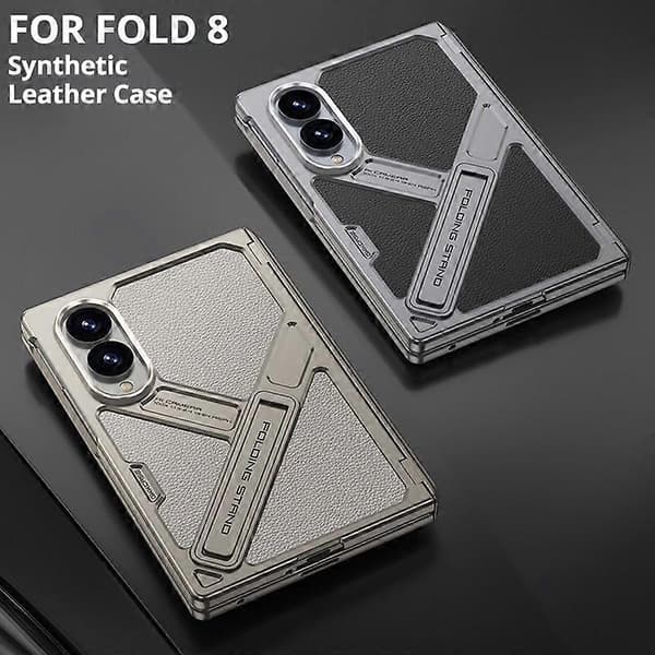 Mobilskal för Samsung Z Fold 8 med stativ PC-skyddsfodral metall Cool Black