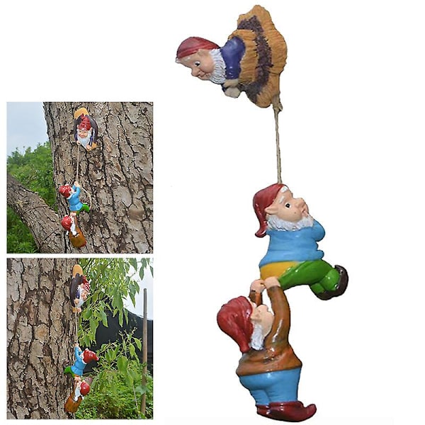 Uafhængig Station Hjem Have Miniature Gnome Klatring Kreative Have Ornamenter Harpiks Håndværk Dekorationer