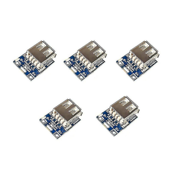 Uusi tuote, 5 kpl 5v Boost Step Up -virtalähdemoduuli Litium Lipo -akun latauksen suojauslevy DIY -laturille 1